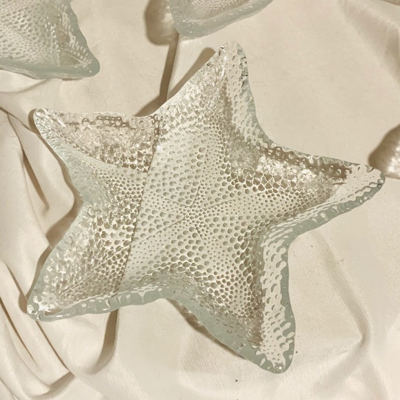 5pc Glass starfish condiment dish set 4-6” 1-11” - Picture 2 of 5